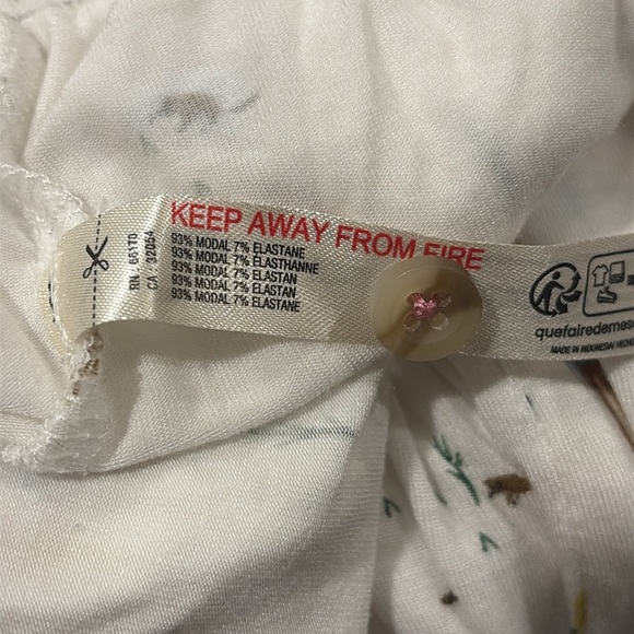 ANTHROPOLOGIE Briar Piped Pajama Set Ice Skaters Art Emily Isabella XL - Picture 7 of 7